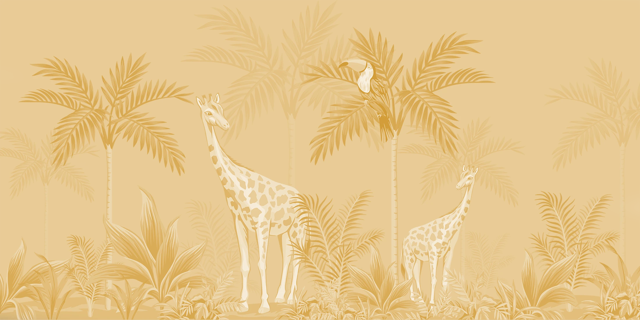 Toile tendue murale Les Girafes ambiance SAHARA, deuxième visuel