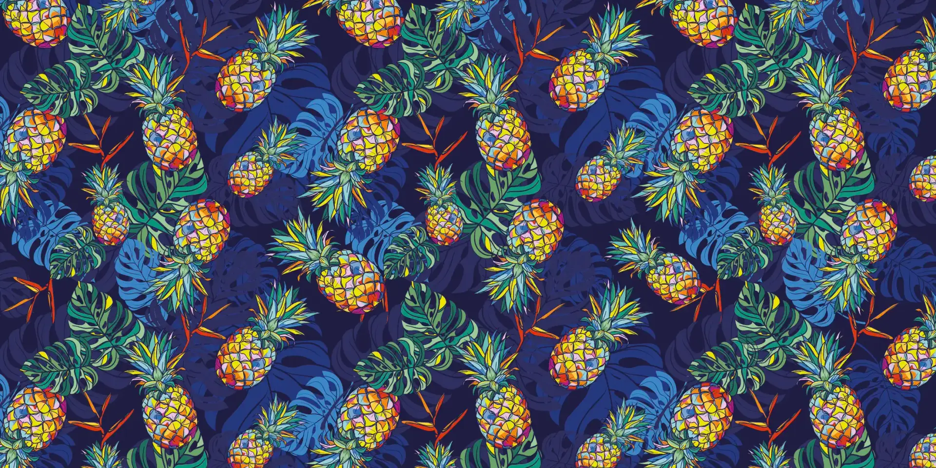 Toile tendue murale Farandole d'ananas, deuxième visuel