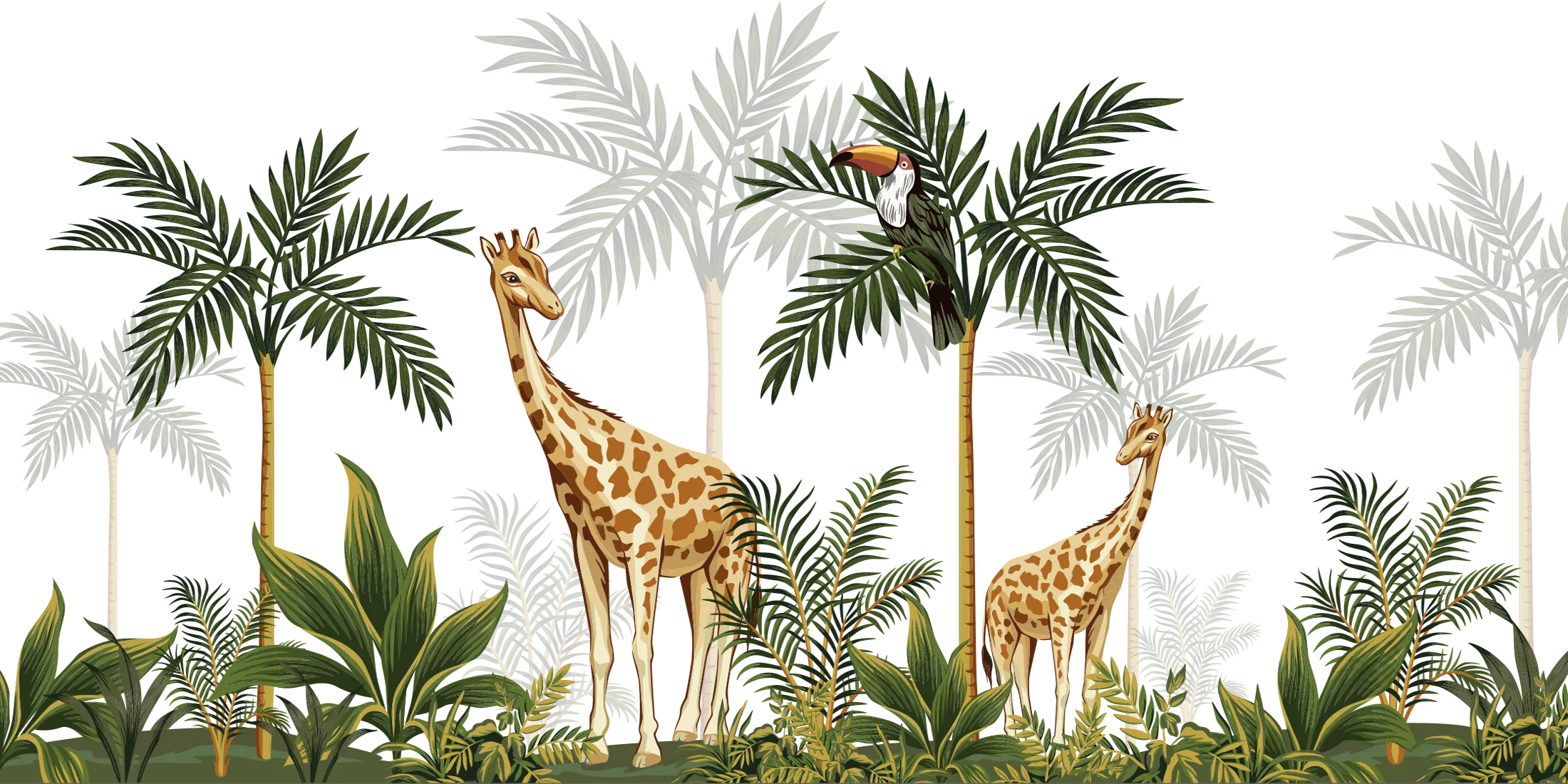 Toile tendue murale Safari des Girafes, deuxième visuel