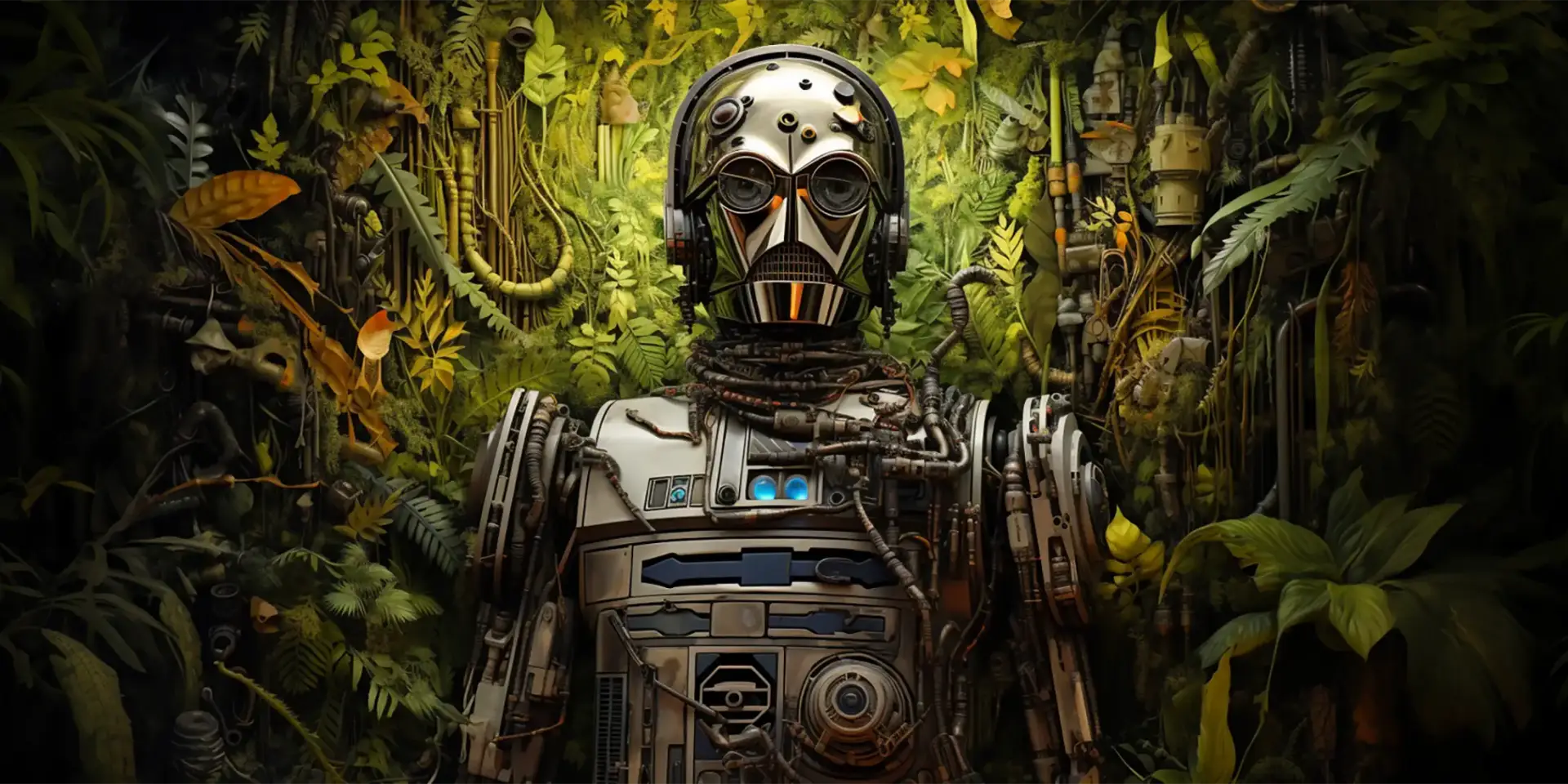 Toile tendue murale C3PO into Jungle, deuxième visuel