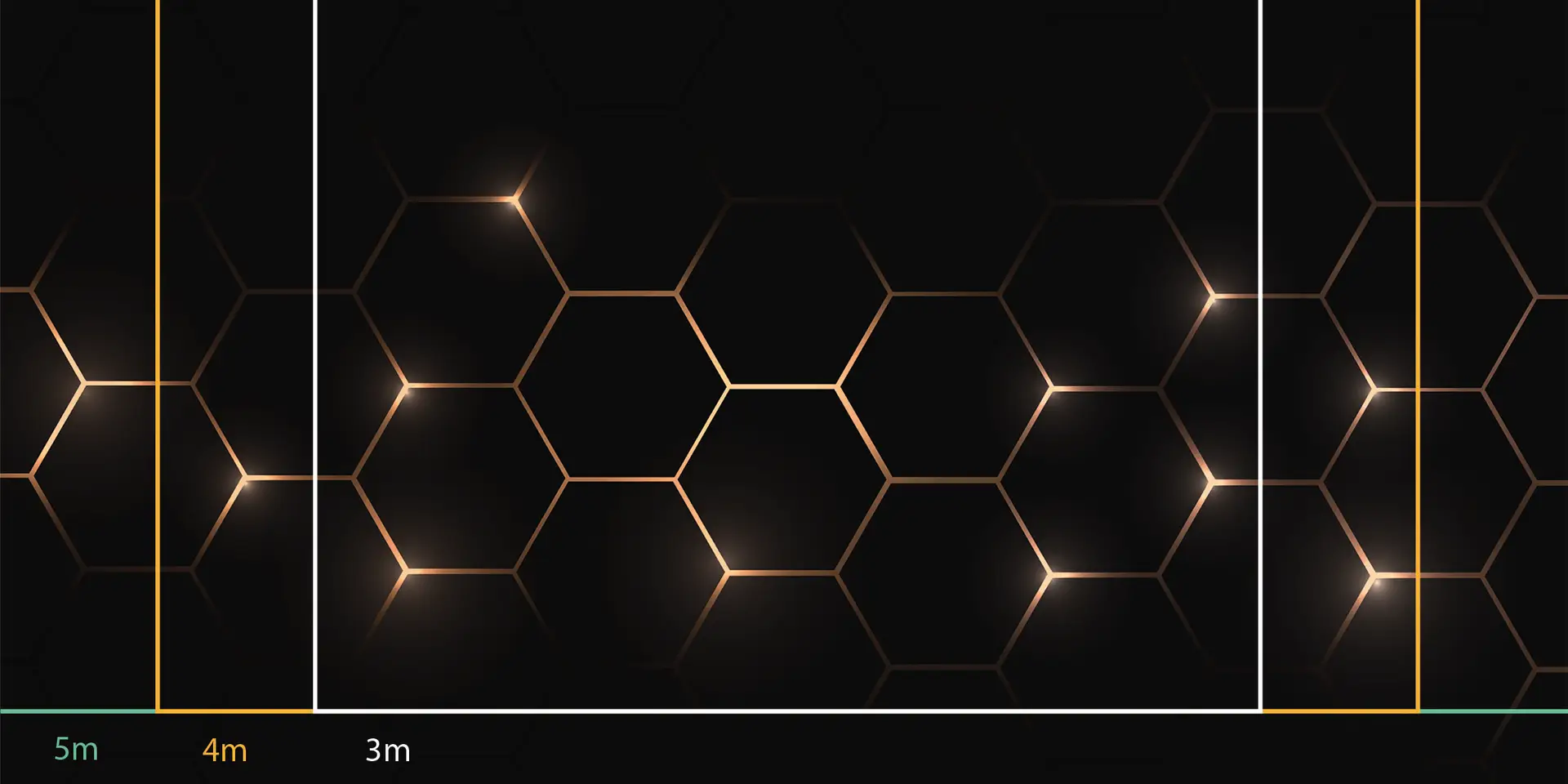 Abstract_bg_4140 Toile tendue murale Hexagones illuminés, troisième visuel