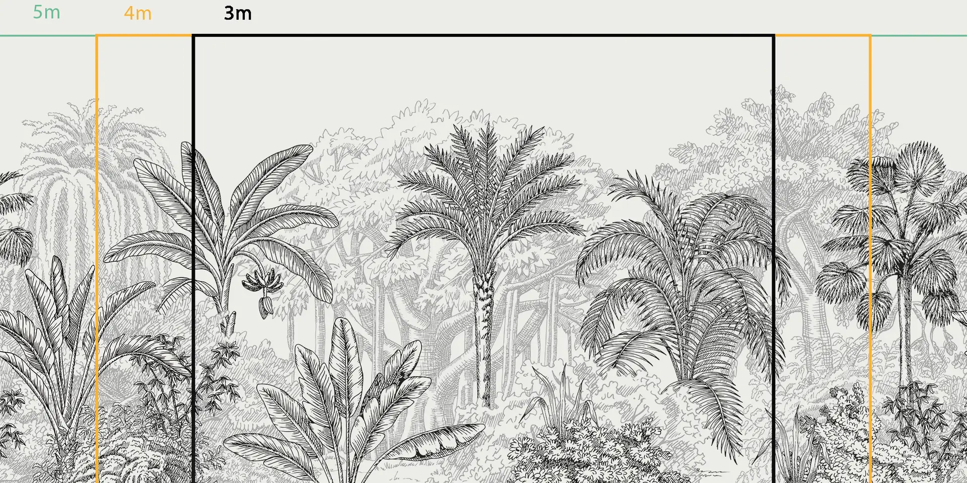 jungle-noir et creme Toile tendue murale Jungle noire, troisième visuel