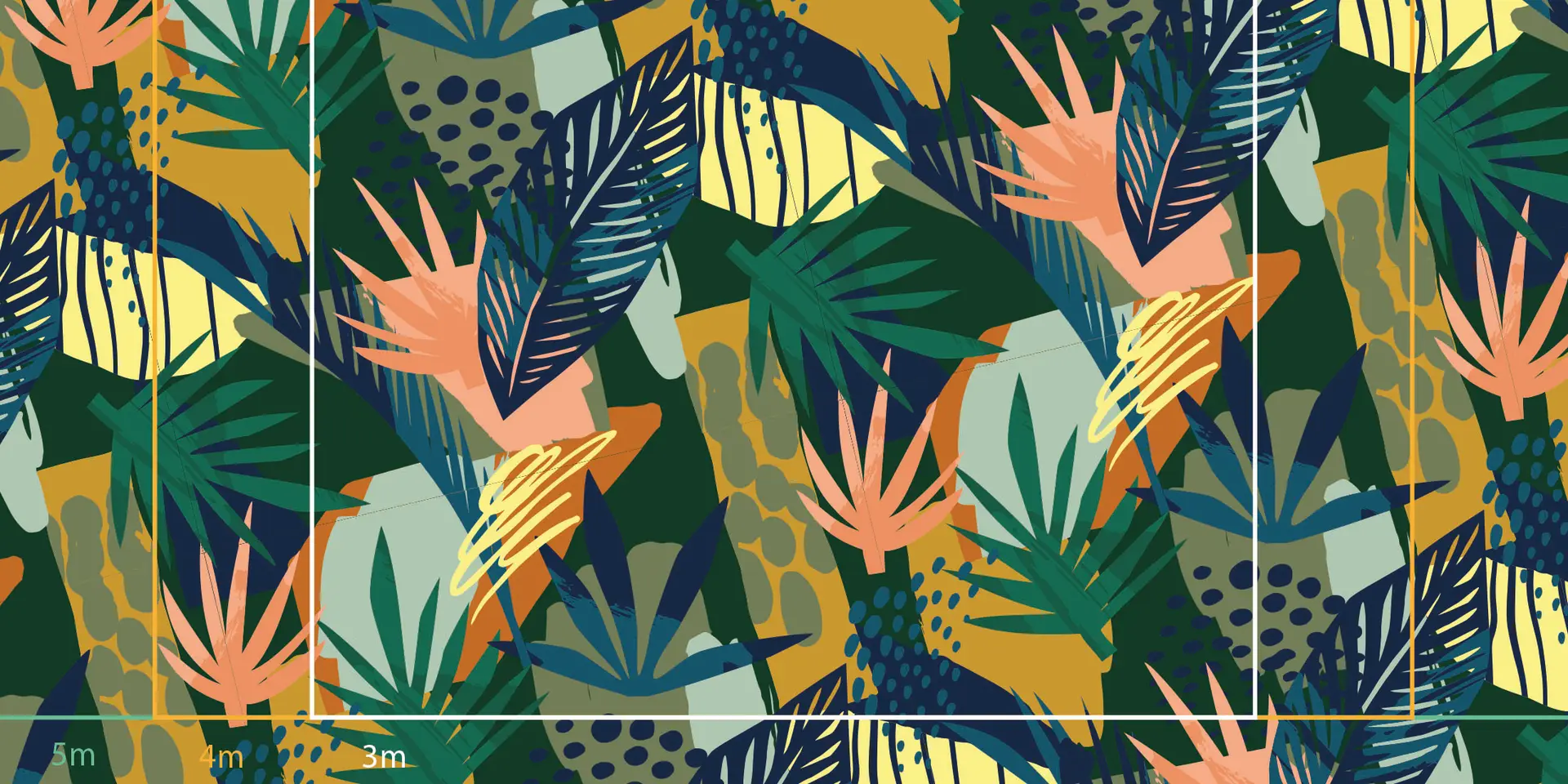 feuilles-multicolores-superposition Toile tendue murale Jungle figurative, troisième visuel