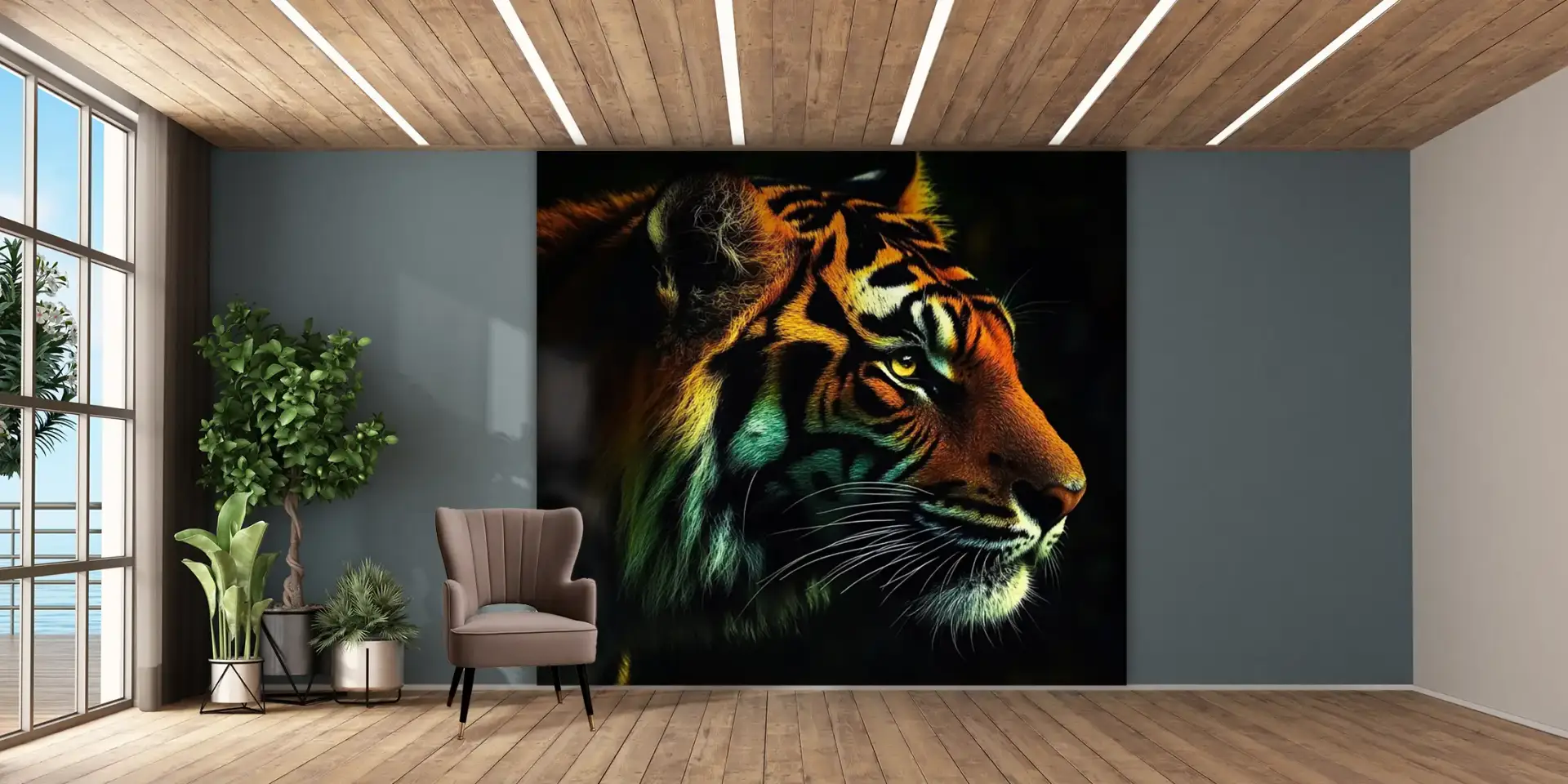 82735b02-ac8c-4f42-aa0e-9dc68bdbb73b Toile tendue murale Tigre dans l'ombre, troisième visuel