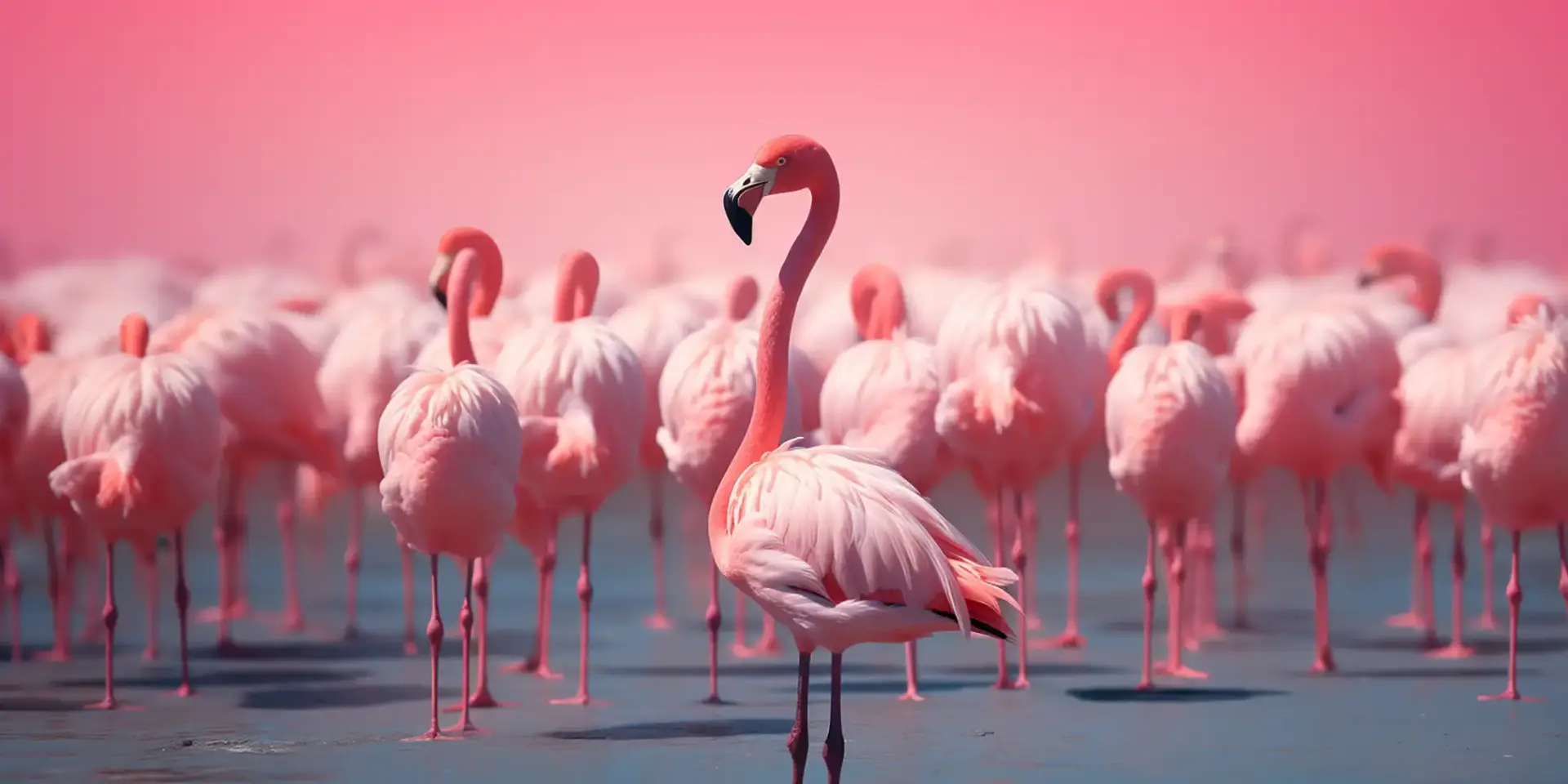 Toile tendue murale Flamants roses, deuxième visuel