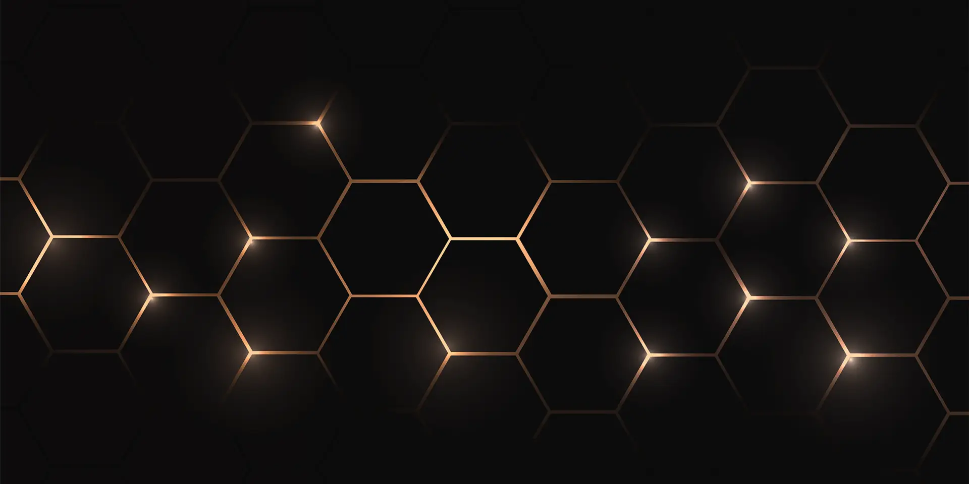 Toile tendue murale Hexagones illuminés, deuxième visuel