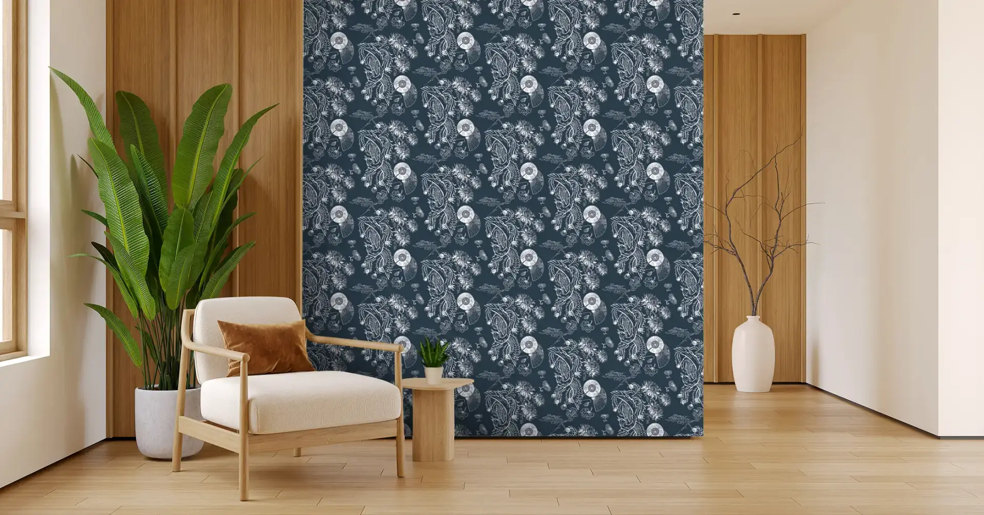 Toile tendue murale Phoenix, posée dans un intérieur