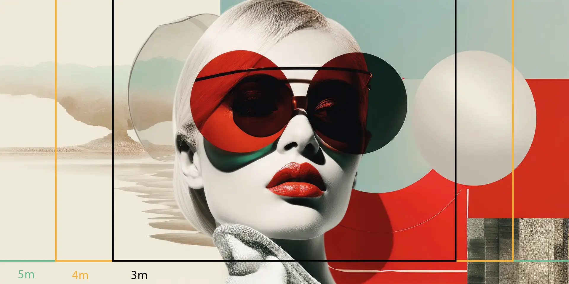 b3121cb4-0a2b-4847-95a2-3140291f9a59 Toile tendue murale Fashion red glasses, troisième visuel