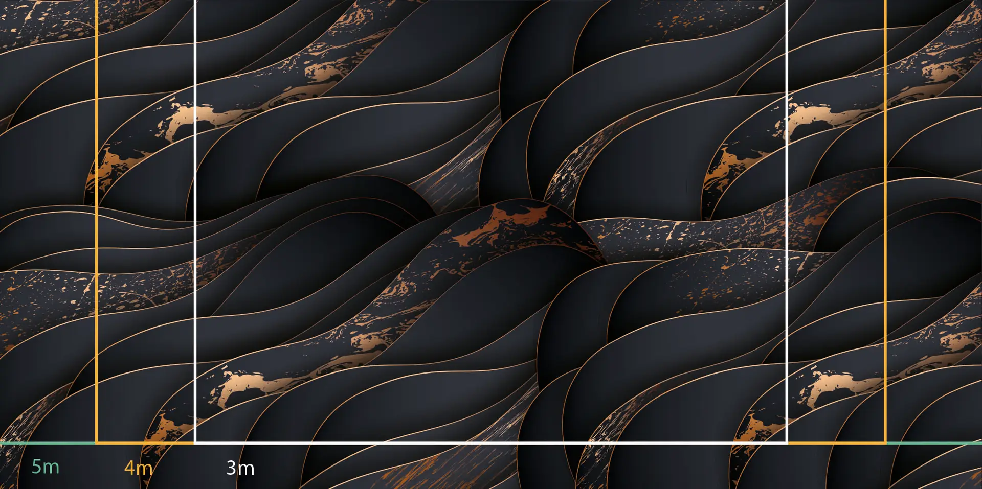vagues-noir-bronze-2 Toile tendue murale Vagues noires & bronze, troisième visuel
