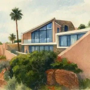 Toile tendue murale Villa en bord de Côte, deuxième visuel