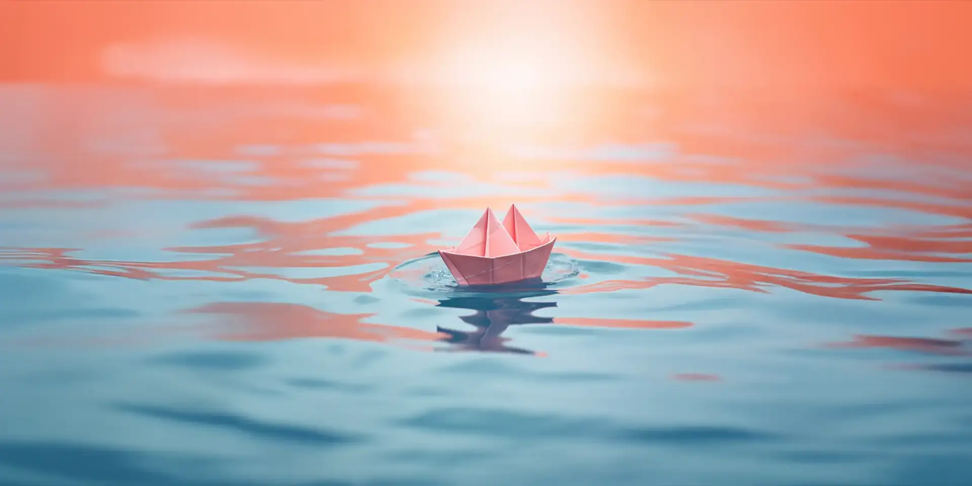 Toile tendue murale Origami de bateau, deuxième visuel