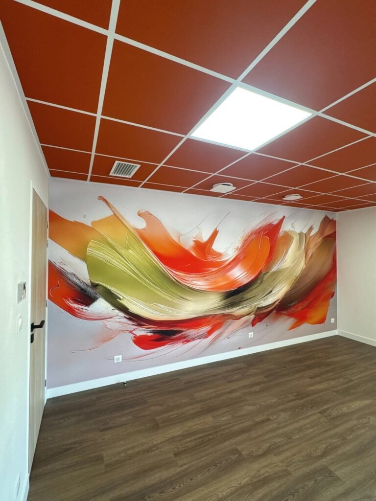 Réalisation Le 1609, toile tendue murale posée