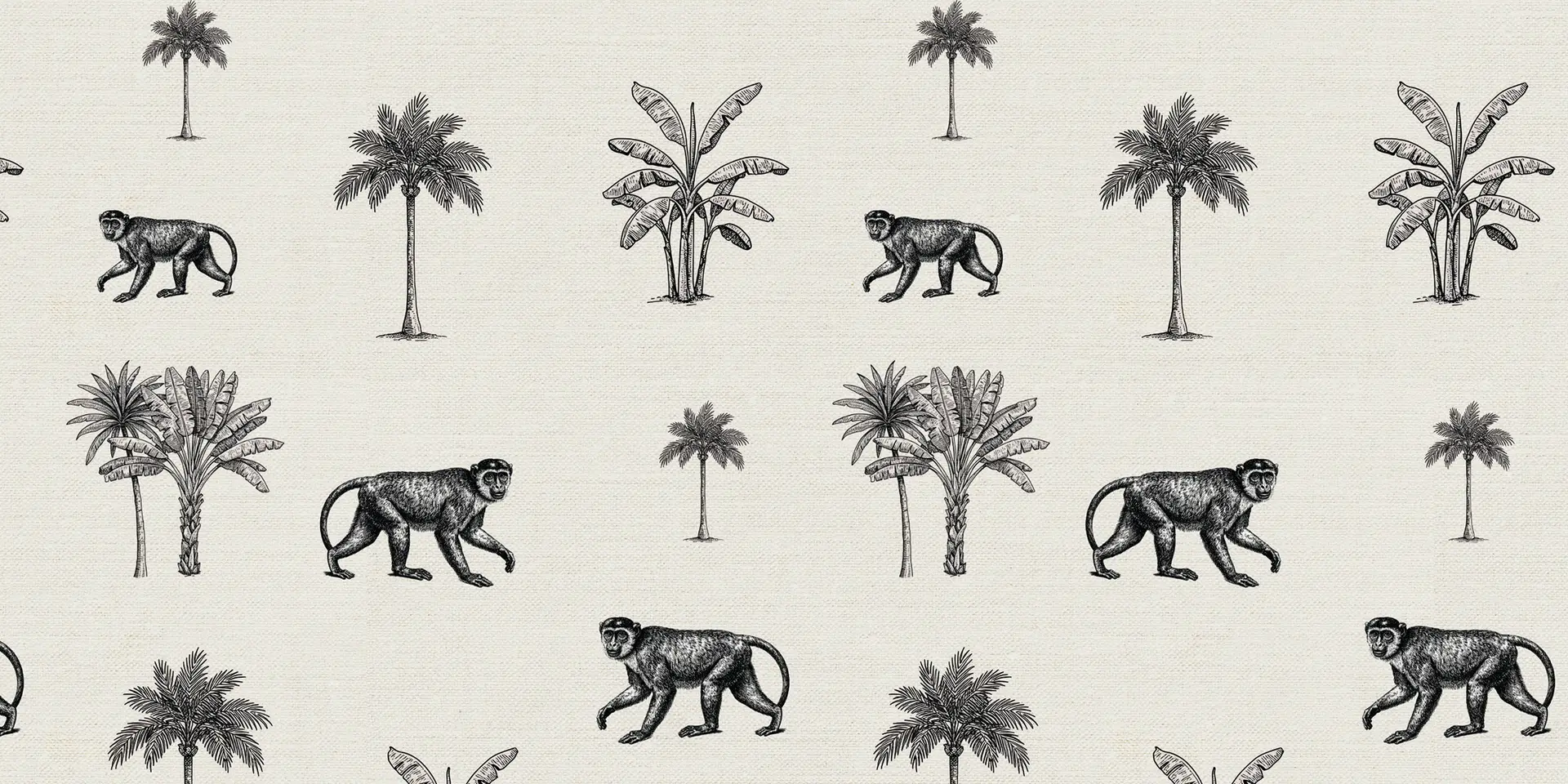 Toile tendue murale Singes au milieu des Palmiers, deuxième visuel