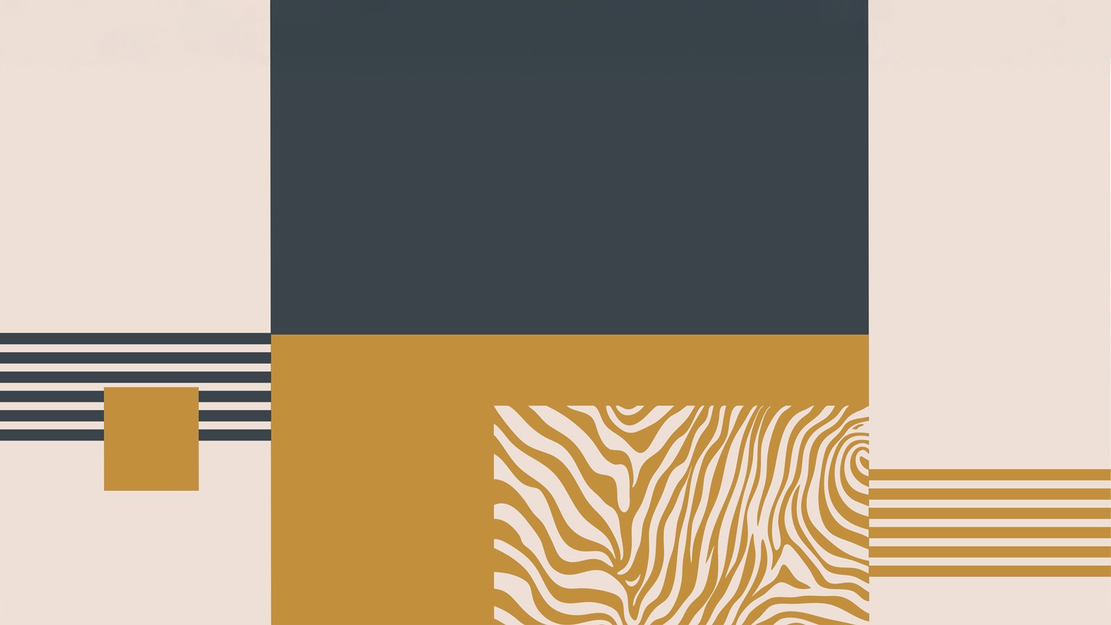 Toile tendue murale Abstract lines and zebra vibes, deuxième visuel