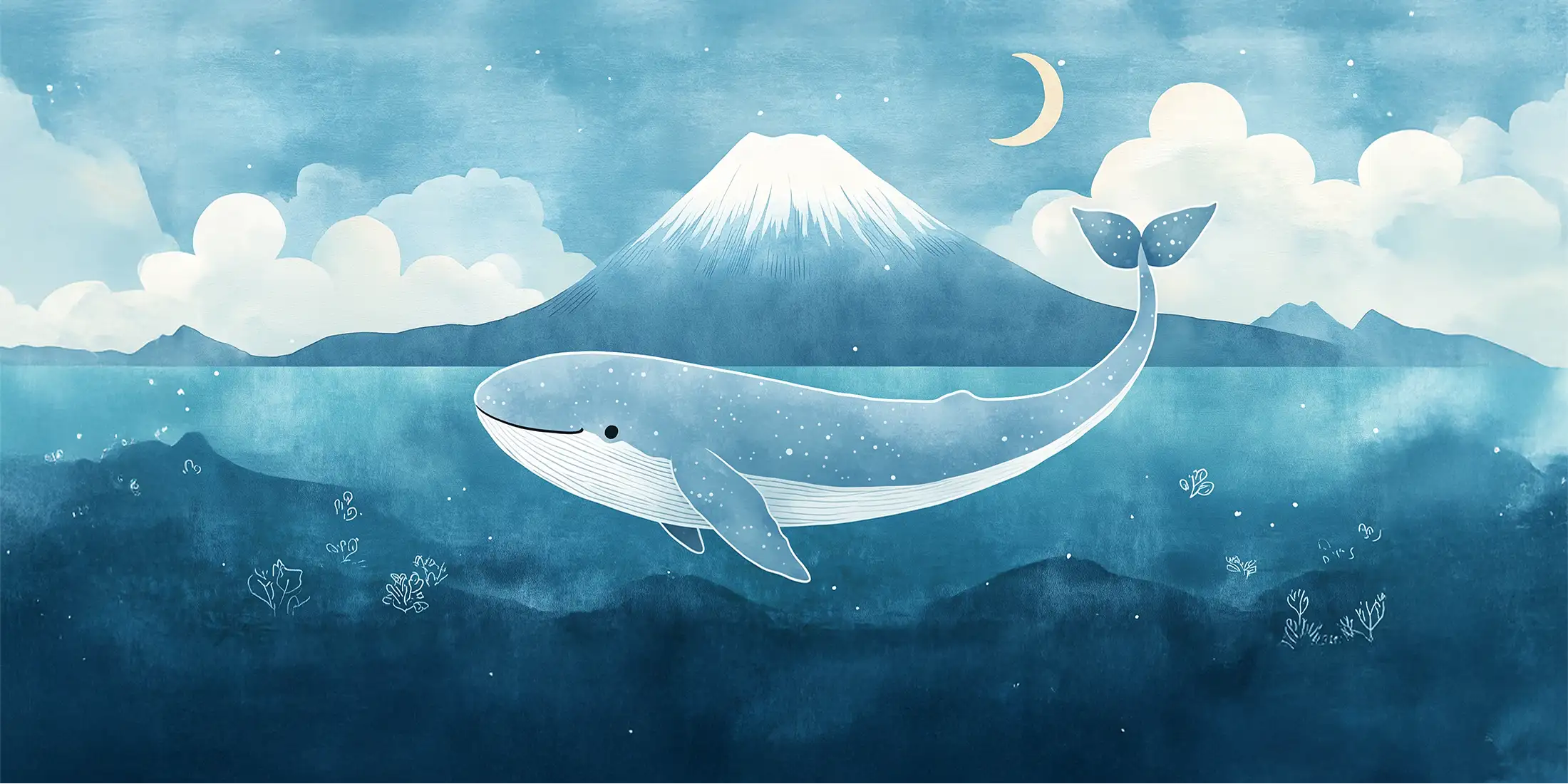 Toile tendue murale Baleine bleue, deuxième visuel