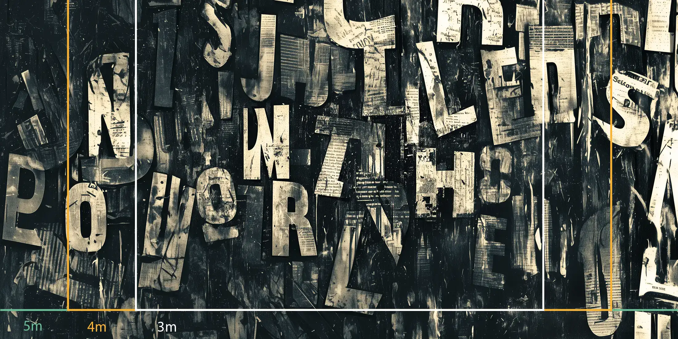 store_01JSP77R2WD9DAGQYCZT8JS9562Fassets2F1751441628132-1609-typographies-journal-mesures-700005 Toile tendue murale Typographies, troisième visuel