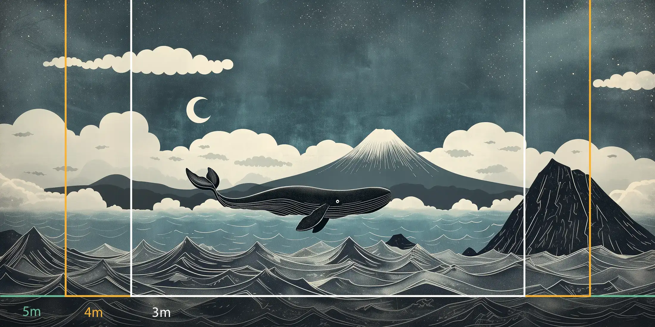 store_01JSP77R2WD9DAGQYCZT8JS9562Fassets2F1751468264873-1609-baleine-vintage-volcan-mesures-400005 Toile tendue murale Baleine vintage, troisième visuel