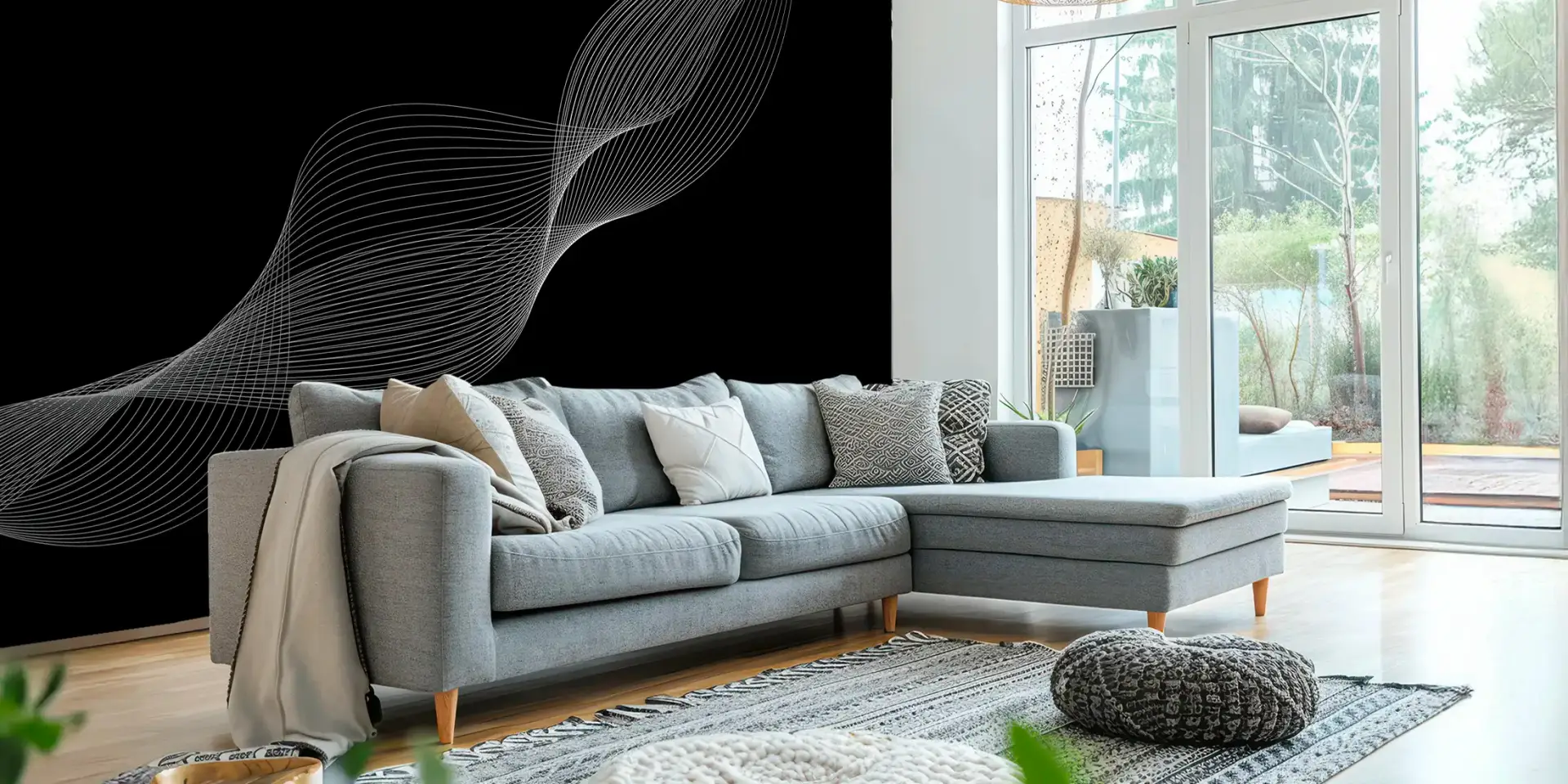 Toile tendue murale Abstract vibes, posée dans un intérieur