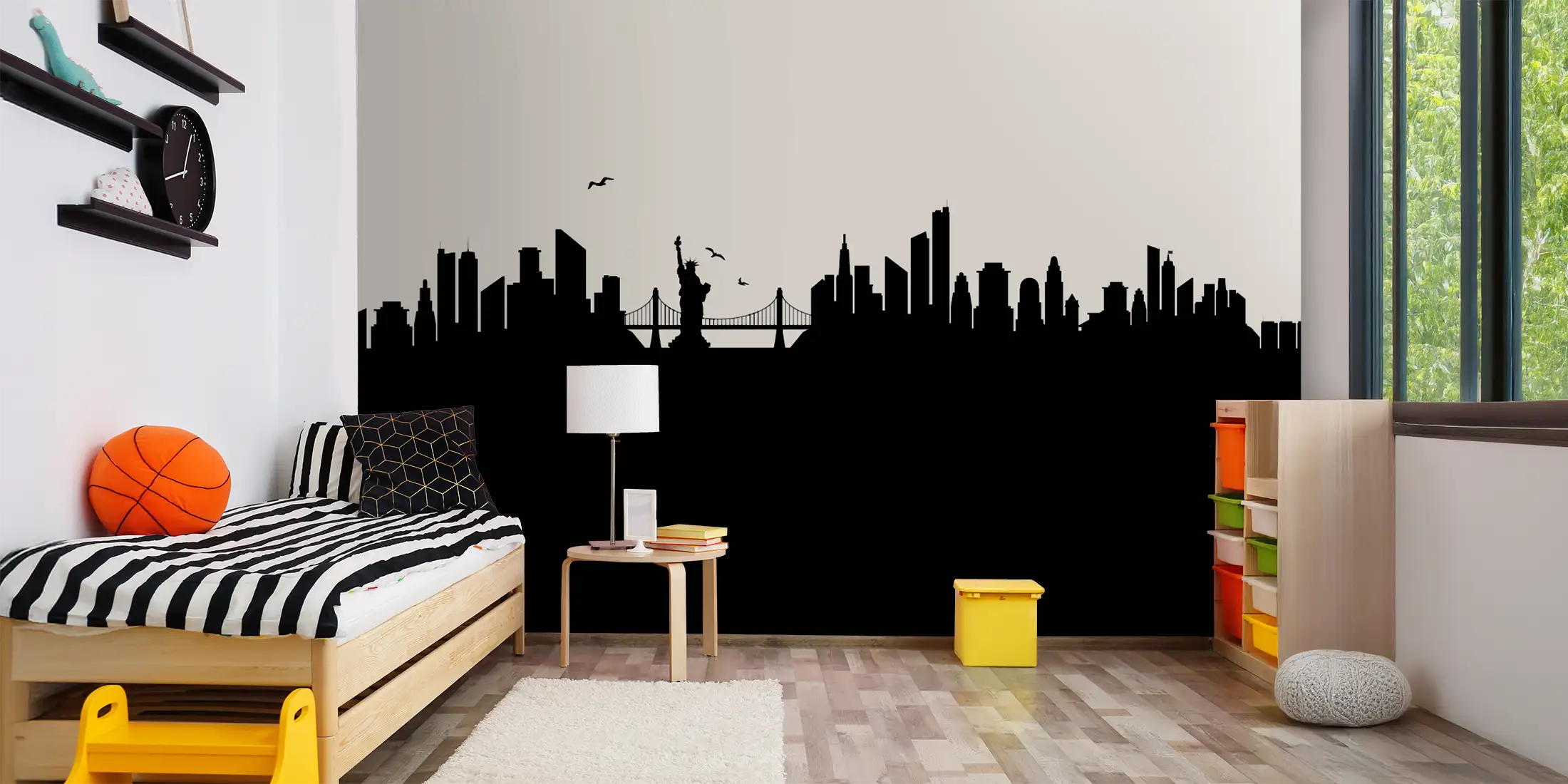 Toile tendue murale New York, posée dans un intérieur