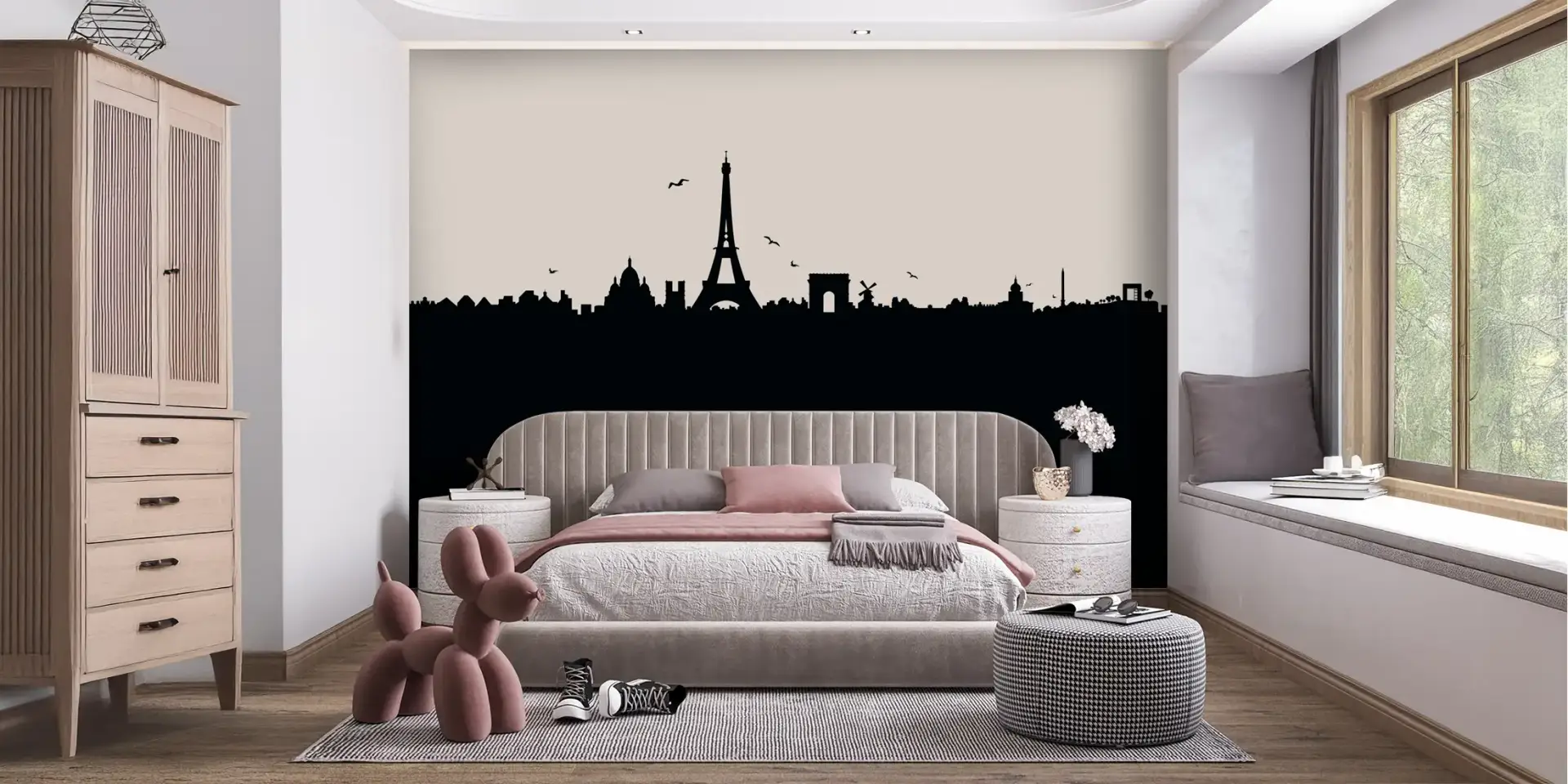 Toile tendue murale Paris, posée dans un intérieur